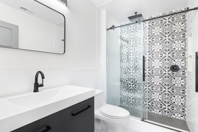 Textured Tile Accents in Shower