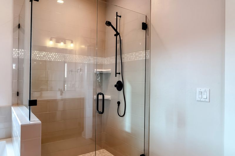 Shower with Black Hardware